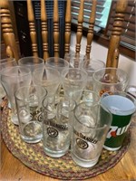 BEER GLASSES, 7UP, JACK DANIELS , A&W GLASSES