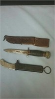 One Vintage Dagger & One Klien Hawkbill Knife