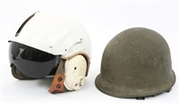 US M1 HELMET & PATROL TYPE FLIGHT HELMET LOT OF 2