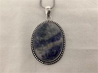 Sodalite Pendant with Chain