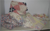 (6) Handmade and hand quilted quilts in a variety