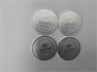 (4) 1 ozt .999 ASAHI silver rounds