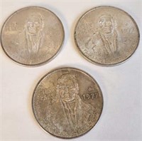 3 - 1977 Cien Pesos Plata Pura 20 Gr. Ley .720