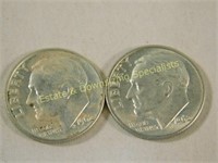 2 Silver US Dimes 1962 x2