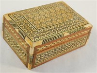 Inlaid Mother Of Pearl Vintage Jewelry Box