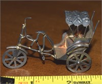 Vtg Taiwan Sterling Miniature Tricycle Taxi Cab