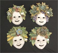Group four Italian ceramic opera masks