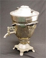Early electric silver plate tea dispenser urn