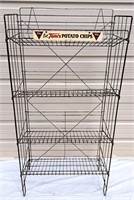 ANTIQUE TOM'S CHIPS WIRE STORE DISPLAY RACK 54"T