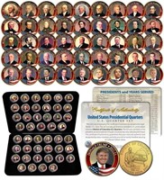 All 46 Us Presidents Dc Quarters Coin Set 24k Gold