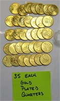 (35) Gold Plated Quarters