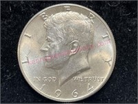 1964 D Kennedy half dollar (90% silver)