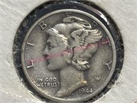 1944 S Mercury silver dime (90% silver)