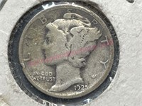 1925 Mercury silver dime (90% silver)