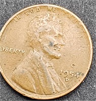 1954 Wheat Penny D Mint