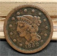 1852 Large Cent, VF 20