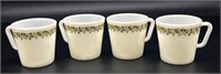 4 Vtg Pyrex Crazy Daisy Mugs