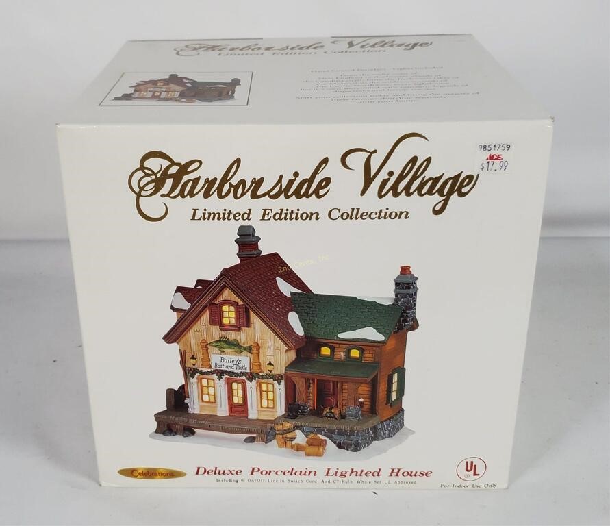 Harborside Village Porcelain Lighted Bait Shop
