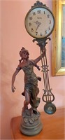 Vtg Crosa Lady Figure Quartz Clock