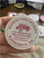 Buckeye farm antiques Wapakoneta Oh 2002 button