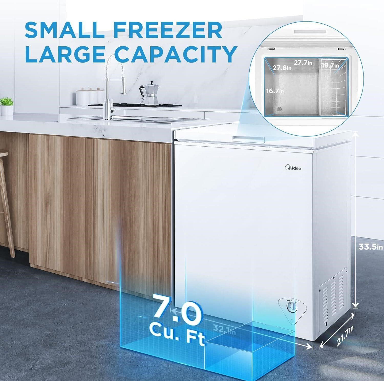 Midea Freezer  7.0 Cu Ft  White