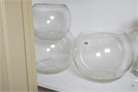 (3) Large Display Fish Bowls