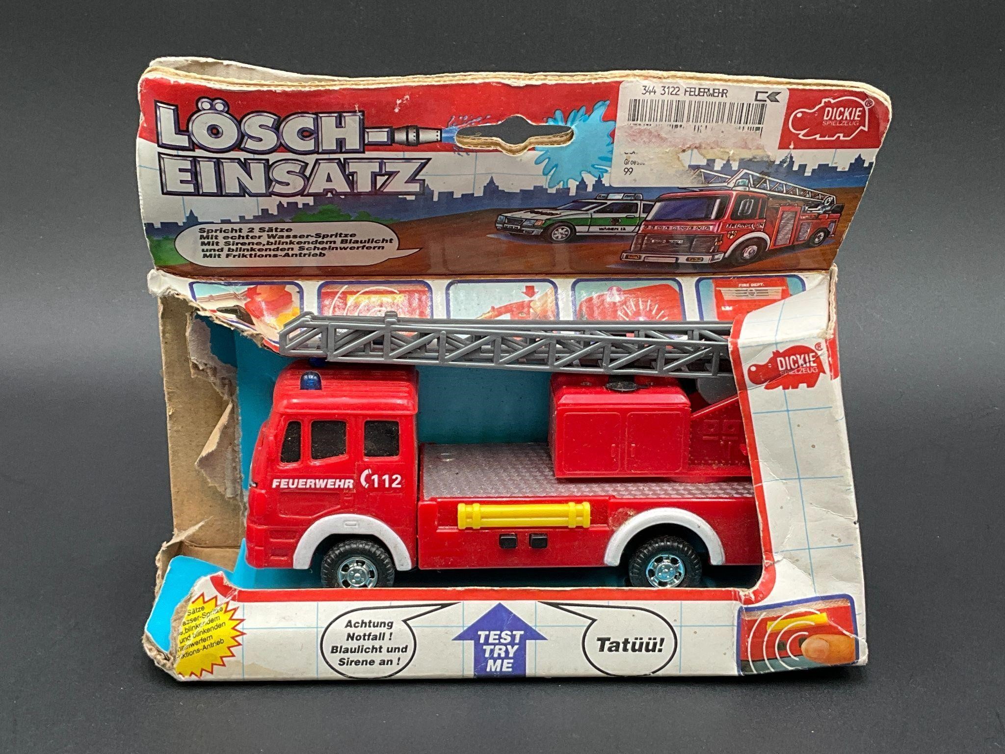Dickie Toys German Fire Ladder Truck Toy
