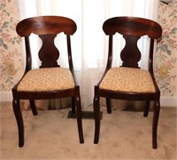 pair 19th century mahogany side chairs