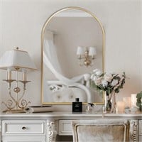 Amgngala Arched Gold Mirror, 24"x36"