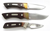 (3) Old Timer Schrade USA Fixed Blade Knives