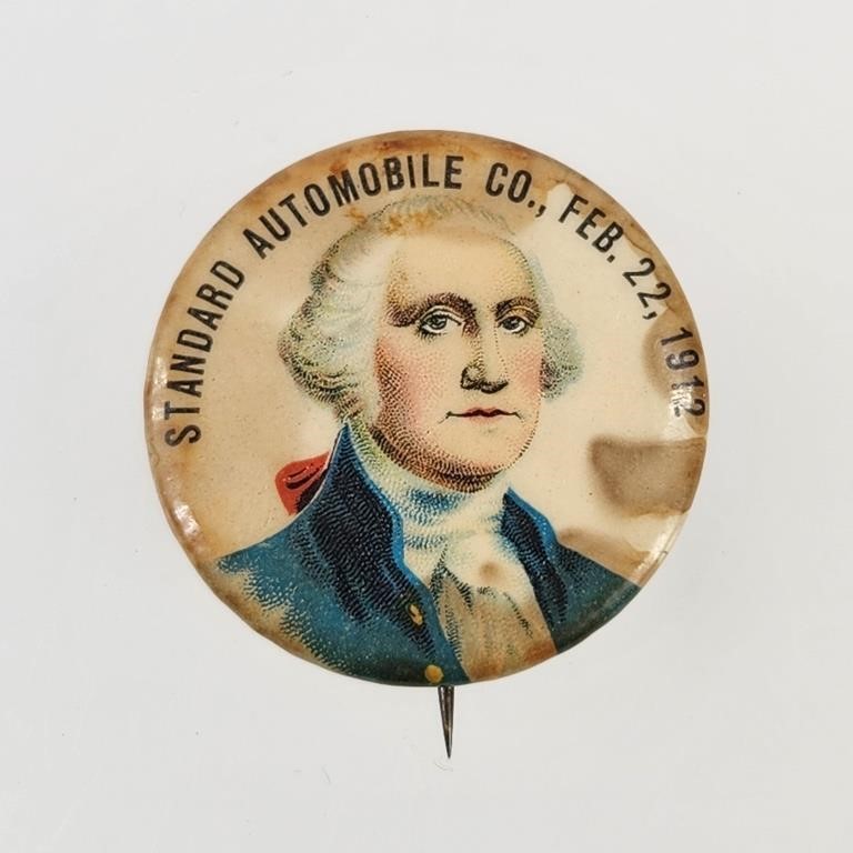 1912 STANDARD AUTOMOBILE CO. WASHINGTON PINBACK