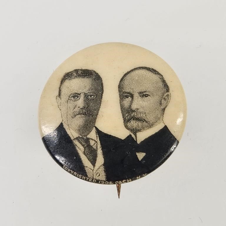 1904 TEDDY ROOSEVELT & FAIRBANKS PINBACK BUTTON