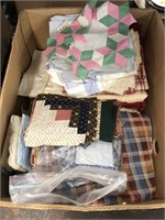 Box of Quilting Squares / Fabric Scraps