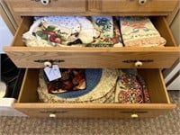 Assorted Hand Towels & Items in Drawers