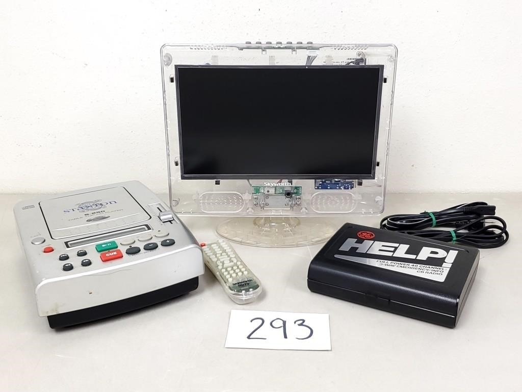 Clear 13" TV, Tabletop CD Player, Radio (No Ship)