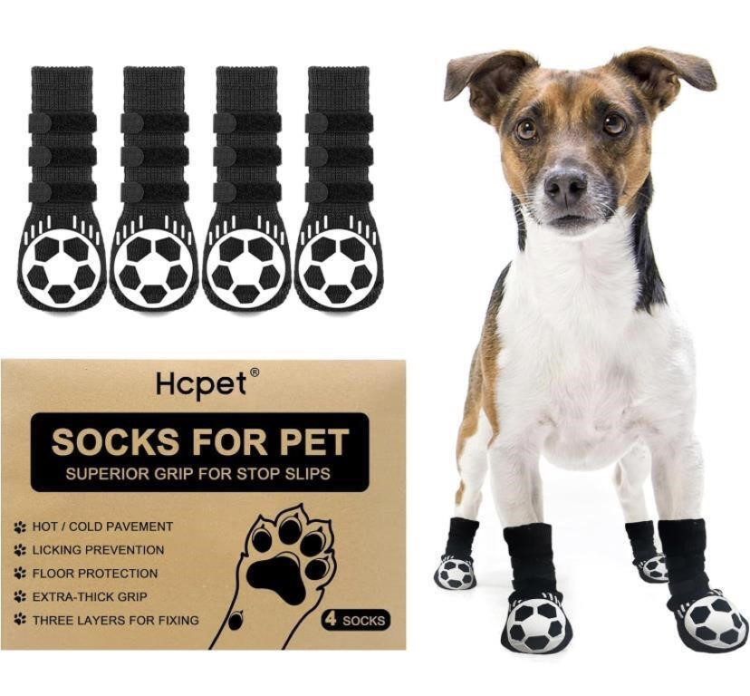 ANTI-SLIP DOG SOCKS WITH ADJUSTABLE STRAPS,