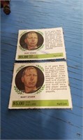 TWO BART STARR AMERICAN OIL CO CARDS