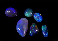 Six loose crystal opals