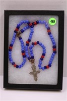 NATIVE AMERICAN ARTIFACTS - BEADED CROSS NECKLACE
