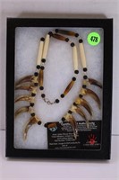 NATIVE AMERICAN ARTIFACT - BEAR CLAW NECKLACE BY