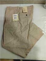 (N) Men's Flat Front Linen Blend Dress Pant