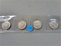 4 Kennedy half dollars; 1966, 1967, 1968, 1969. Bu