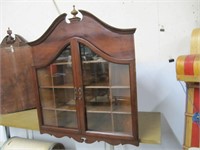 LARGE WOODEN WALL MOUNT CORNER CABINET