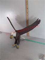 Homemade wood bald eagle, 27" wingspan