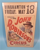 John Robinson's Circus Binghampton Poster