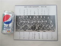 Photo d'équipe N.Y. Rangers de 1947 (autographes