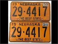 SET OF 1959 NEBRASKA LICENSE PLATES