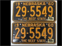 SET OF 1960 NEBRASKA LICENSE PLATES