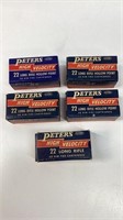 5 boxes of vintage Peters .22 Long Rifle ammo