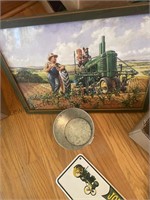 Box of John Deere decorating items